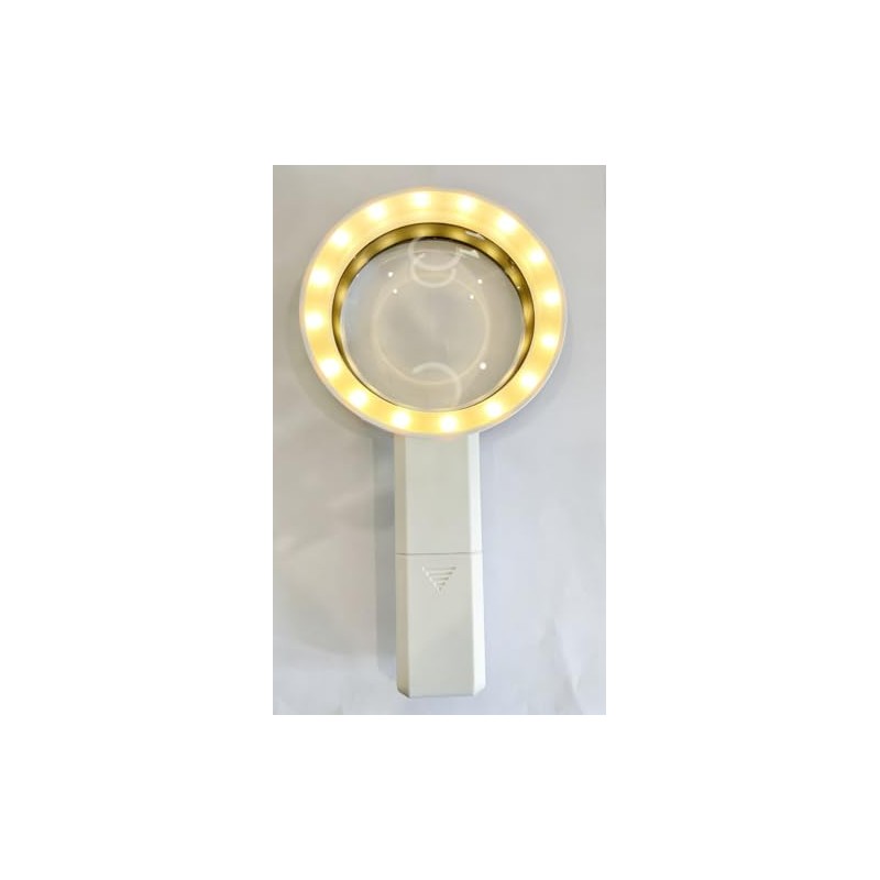 Handheld Magnifying Glass with LED Light, 5X and 10X Combined