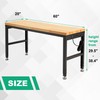 HABUTWAY Height Adjustable Workbench, 60"x20" 2000 Lbs Capacity Solid Wood