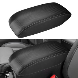 INTGET Car Center Console Armrest Cover for Subaru Ascent Accessories 2019-2023 2024 Leather Middle Console Arm Rest Box Lid Seat Cover Protector Cushion Saver (Carbon Fiber Texture, 2019+)