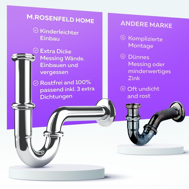 Universal Sink Siphon – Odour Trap Sink Pipe Siphon Stainless