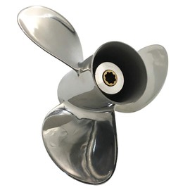 BARDOVEN 8-20HP 9-1/4x11 Stainless Steel Propeller 8 Tooth SS Prop Fit for Honda Outboard Motor, HIGH POLISHED SILVER