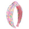YARIEW Sequin Knotted Headband for Girls Sparkle Rainbow Knot Hair