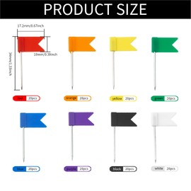 TTQiAnJ Pack of 160 Marking Flags Pins, Flag Pins, Colourful, Plastic Push Pins for Cards, Cork Notice Board, Marking, 8 Colours