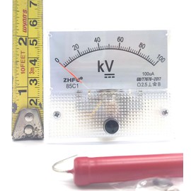 50KV 100KV Pointer Type High Voltage DC Voltmeter Plate + 5W Resistor (100KV)