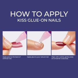 KISS Gel Fantasy Magnetic Press On Nails Short, ‘Set Us Free’, Red, Oval Shaped, Includes 28 Fake Nails, Nail Glue 2g, 1 Manicure Stick, 1 Mini Nail File