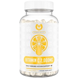 PUREFINITY Vitamin C Immune Booster 2000mg - Double Strength Immune Support Vitamin C Supplement with High Absorption Ascorbic Acid Supports Immune System, Collagen Booster & Powerful Antioxidant.