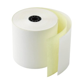 Office Depot 2-Ply Paper Rolls, 3in. x 85ft, Canary/White, Pack of 10, 109275