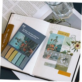 Operitacx 3 Sets Scrapbooking Supplies Scrapbook Supplies Retro Floral Memo Pad Tearable Sticker Notepad Colorful Sticky Notes Emblems Flower Applique Flag Tabs Arrows Self-stick Notepad