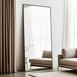 NeuType Full Length Mirror, Large Wall Mirror, Dressing Mirror, Home Gym Mirror, 71"x32", Metal Frame, Black