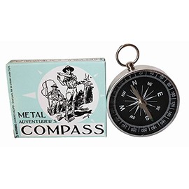 House of Marbles Adventurer's Portable Metal Compass, Pocket-Size Navigation Tool for Kids When Camping, Walking, Orienteering, Hiking, Boating, for Party Filler, Goodie Bags or Stocking Fillers