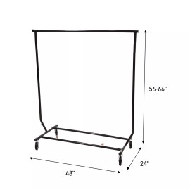 SSWBasics Rolling Collapsible Salesman Rack - (48"W X 24"D X 56-66"H)
