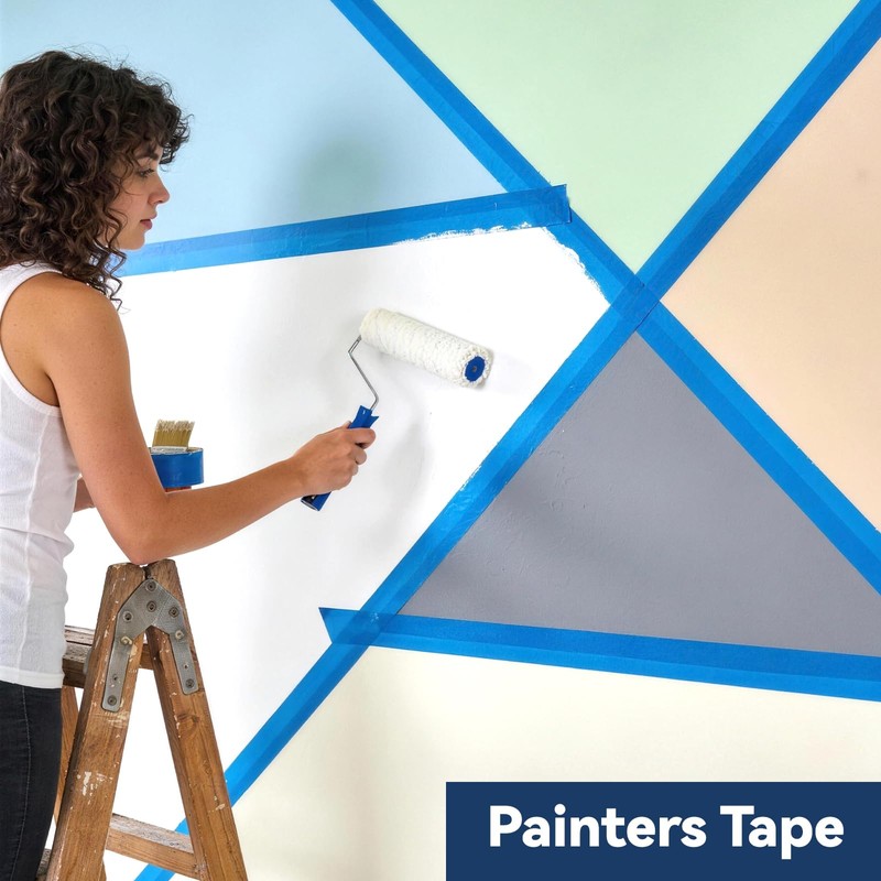 QFOUR Painters Tape 2 Inch Wide, 10 Rolls Blue Masking
