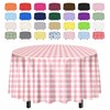 SietDESEO 3 Pack Pink Gingham Tablecloth Round 84 x 84