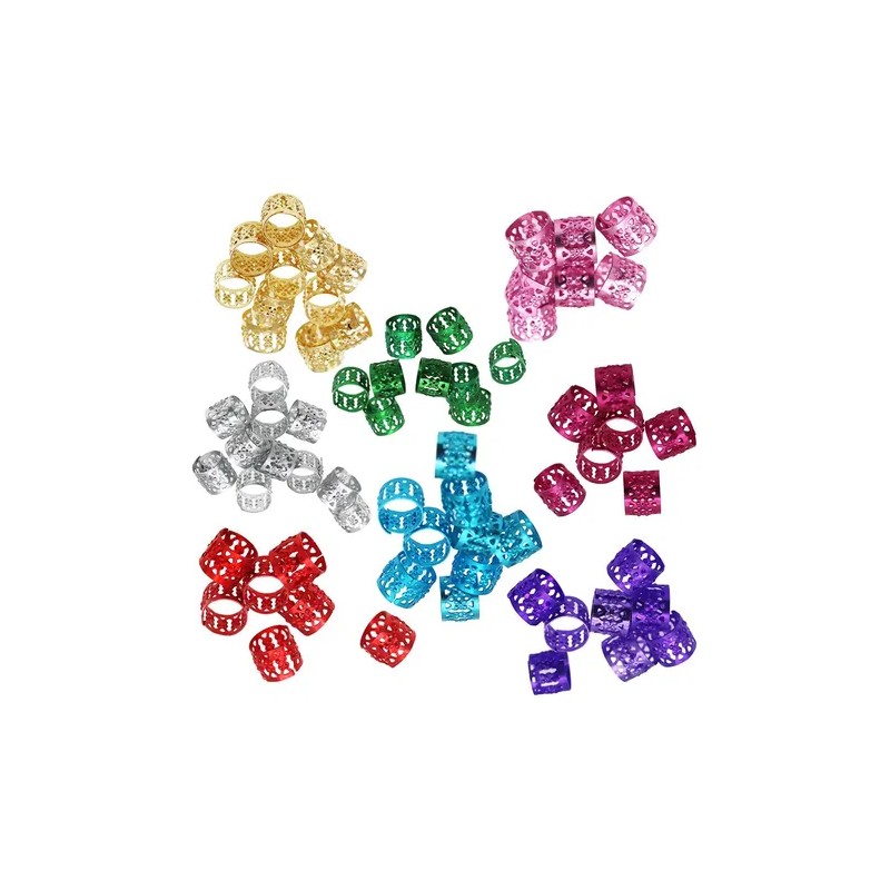 80 Piezas Dreadlocks Beads Filigree Tube Beads Para Cabello