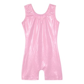 EQSJIU Toddler Leotard Gymnastics With Shorts Shiny Pink Sparkle Dance Unitards Biketards Gymnastics Leotards For Toddler Girls 1t 2t 1-2t