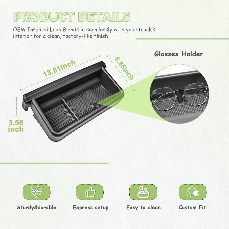 HGWEI Dashboard Storage Box Compatible with 2024-2026 Toyota Tacoma &