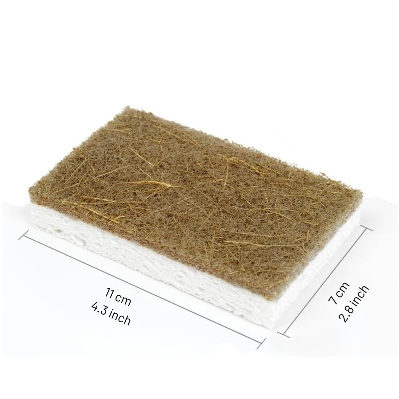 12 Pack Natural Kitchen Sponge - 12 Pcs Plant Based