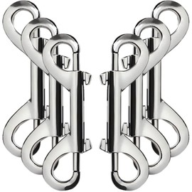 Double Ended Bolt Snaps Hook Zinc Alloy Double Trigger Metal Clips for Hanging Horse Tack Sling Feed Barns Water Buckets Linking Dog Leash Collar Leash Key Chain Feeding Supplies 6 Pieces 4.7inch