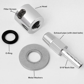 Baieasy Remote Mount Fuel Tank Vent Valve Kit, 5/16" Barb Rollover Check Valve with Bracket, Detachable Vent Line Replacement, Compatible with 19-175 Upgrade – Black