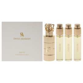 Swiss Arabian Oud 01 for Unisex - 4 Pc Mini Gift Set 3 x 10ml Perfume Spray, 1 Metal Case