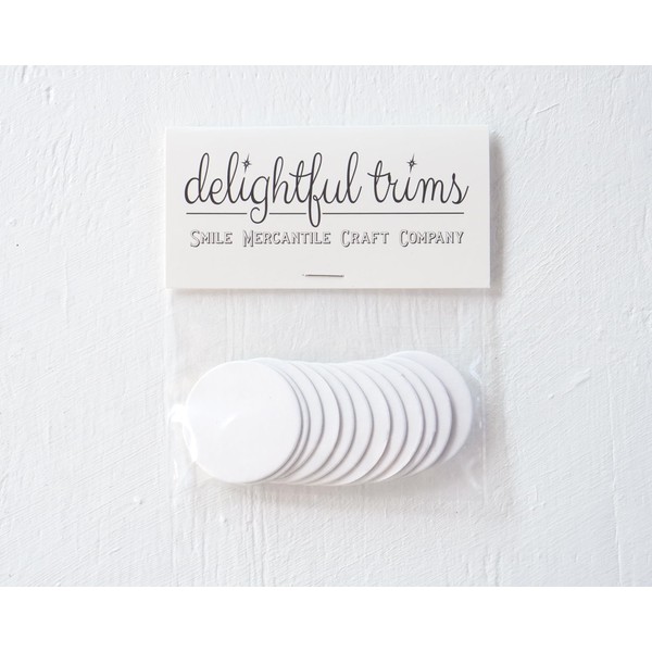 White Chipboard Circles - 1 1/2 Inch Diameter Die Cut