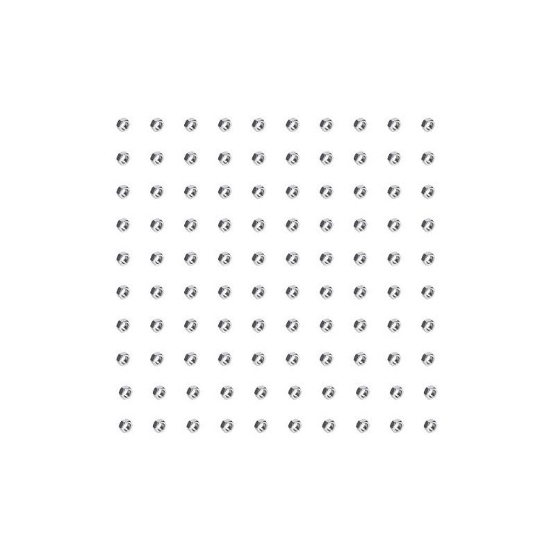 Sowaka 100 Pcs Hex Nuts M3 304 Stainless Steel Silver