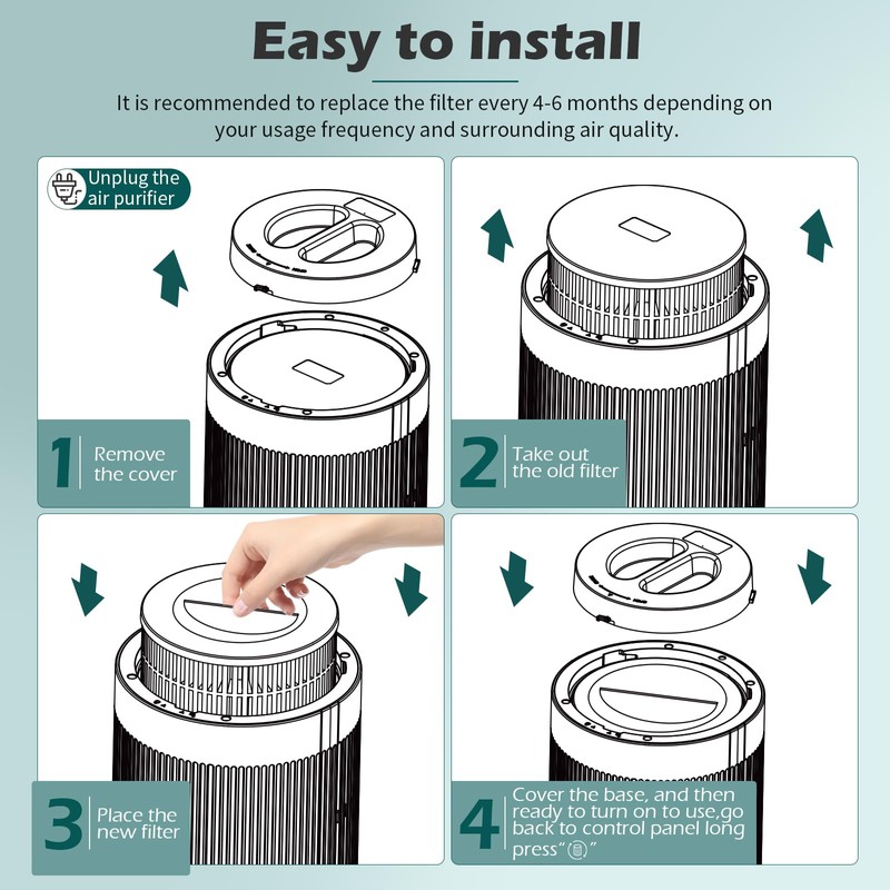 SAKEGDY 2-Pack JF100 Replacement Filter, Compatible with Jafanda JF100 Air