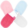 Baluue 8pcs Makeup Remover Gloves Reusable Face Scrubber Mitts for