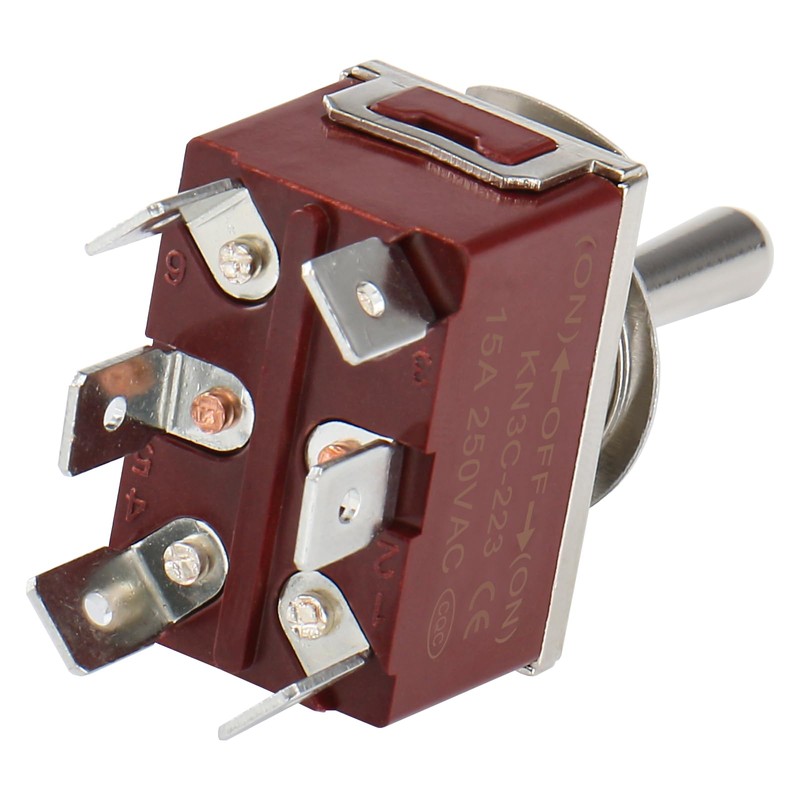 Baomain Momentary Toggle switch (ON)-OFF-(ON) 6 Pins 3 Positions DPDT