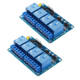 GTIWUNG 2pcs 4 Channel 12V Relay Module with Optocoupler for Raspberry Pi Arduino, 12V 4 Channel Relay Interface Board Blue
