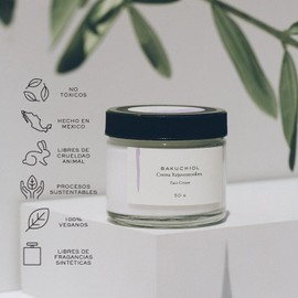 Remedios del Bosque Crema Rejuvenecedora para Cara con Bakuchiol Retinol Vegetal, Ideal para Piel joven, grasa, mixta y sensible, Uso de Día o Noche, 50 Grms.