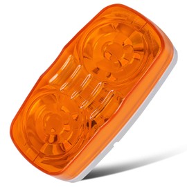 LBRST 1x Double Bubble Bullseye Amber Led Side Marker Clearance Lights 10 Diodes Tiger Eye Trailer Lights 4inch Rectangular Rectangle Led Marker Lights for RV Camper Truck