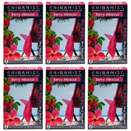 CHINAMIST Iced Tea – Berry Hibiscus Herbal Tea Infusion – Refreshing and Delicious – Each Tea Bag Yields 1/2 Gallon – 4 bags (Pack of 6)