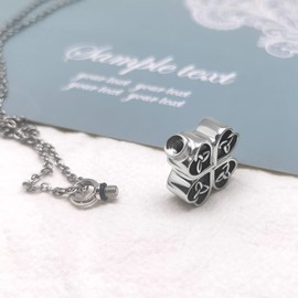 QeenseKc Celtic Knot Urn Necklace for Ashes Lucky Clover Cremation Jewelry Memorial Keepsake Pendant