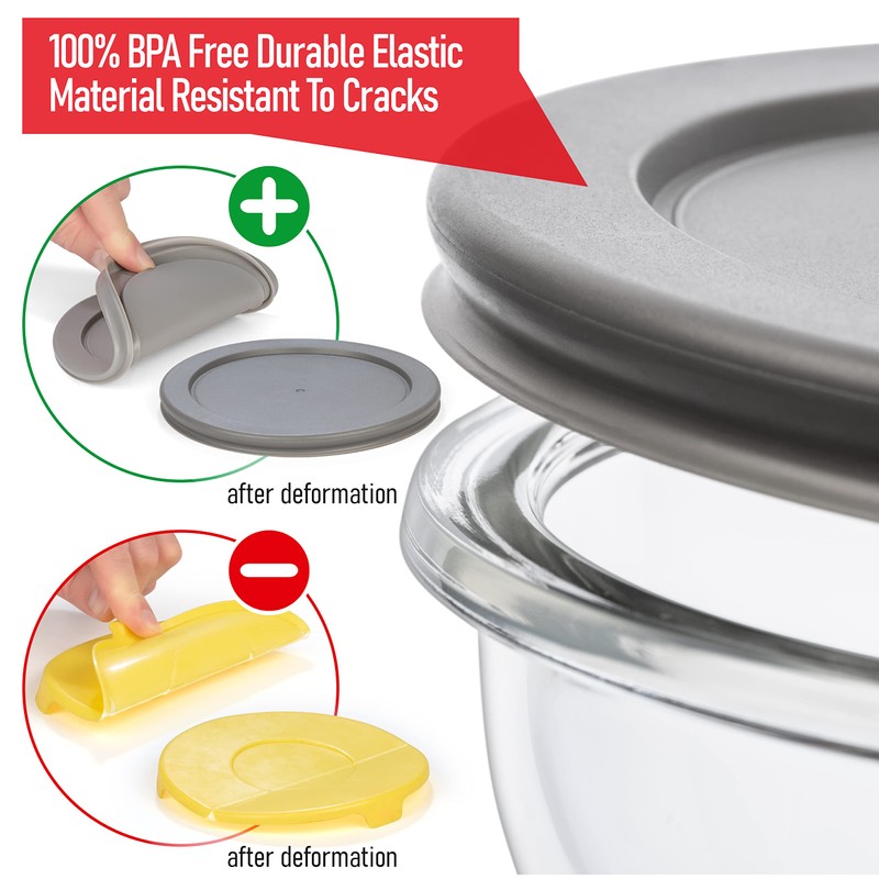 dokaworld Set of 6 Stackable Space-Saving Nesting Glass Bowls with