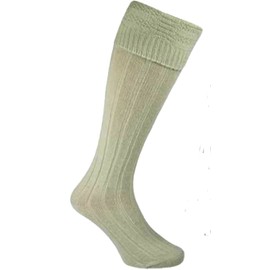 Bonjour® Mens Scottish Highland Wear Wool Kilt Hose Wedding Hogmanay Socks (Cream (1 Pair))