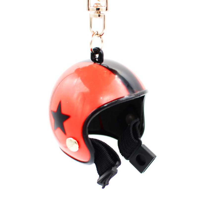 VmG-Store Motorcycle Helmet Retro Keyring with Functional Clasp S130 (Red)