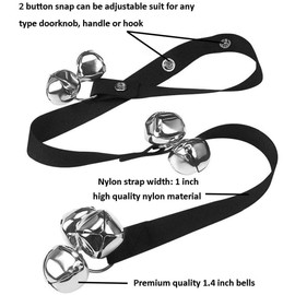 Dog Doorbells Potty Bells for Dogs Dog Training Bell Puppy Bells Adjustable Dog Bell Dog Supplies with Training Clickers for Door Knob, Dog Training 3Pack