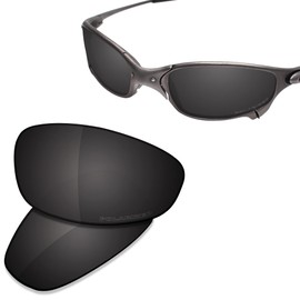 Saucer Premium Replacement Lenses for Oakley Juliet Sunglasses, High Defense - Carbon Black Polarised