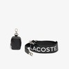 Lacoste NF1410KP Leather Earphone Shoulder Pouch, Black, Black