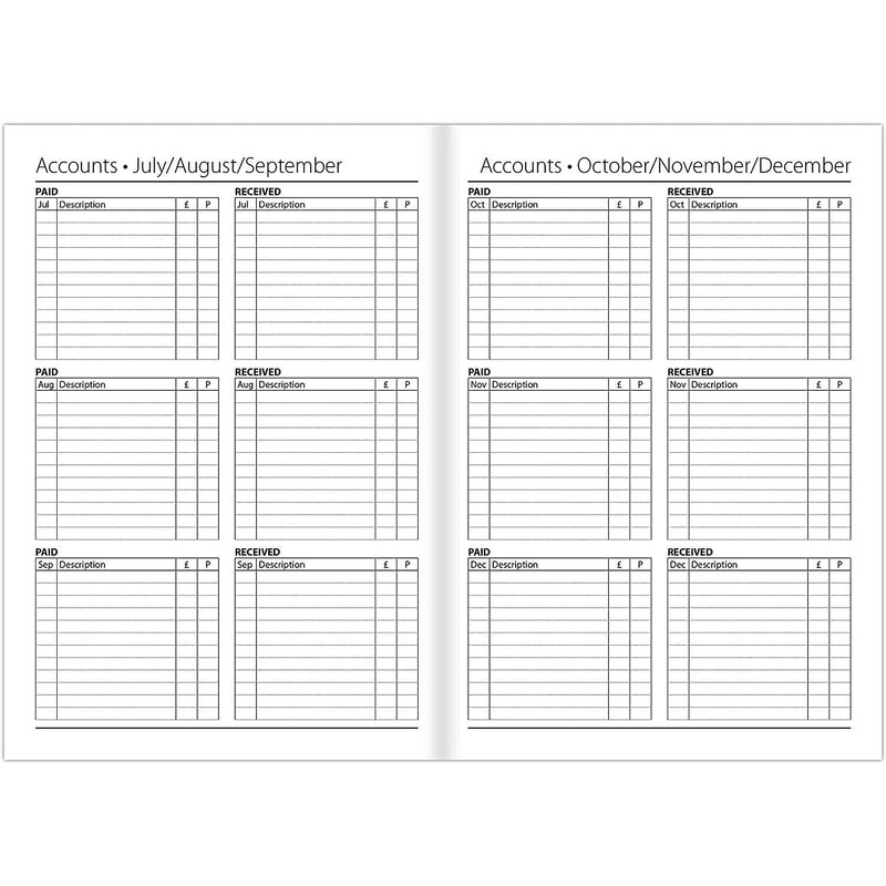 2025 A4 / A5 / A6 Diary Day to Page