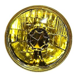 Octane Lighting 5-3/4" Halogen Amber Yellow Glass Headlight Fog Light H4 60W Light Bulbs Pair