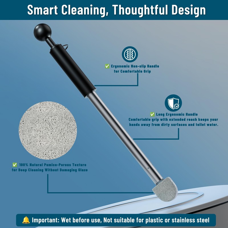 YINGMORE 2026 New Pumice Toilet Cleaner 17inch with Handle -