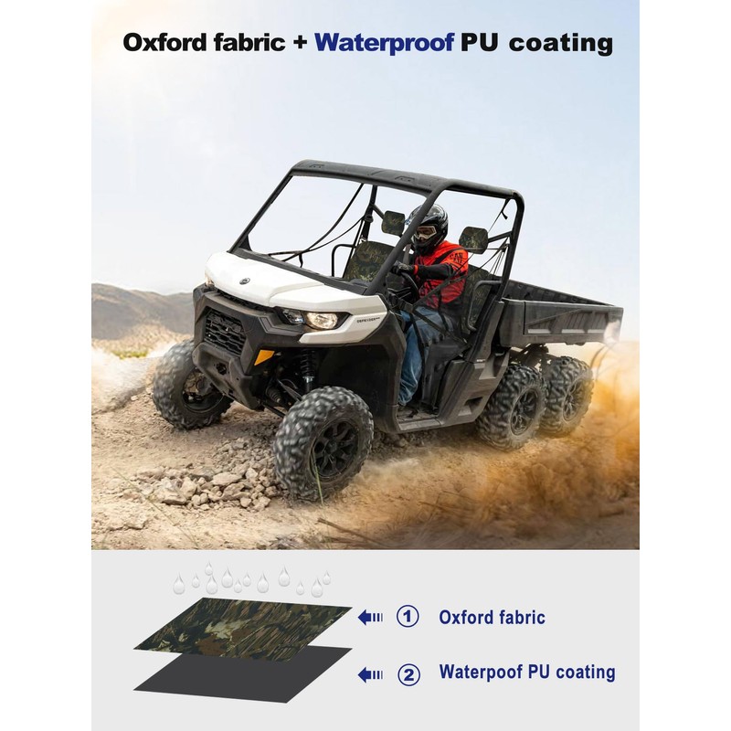 ZIDIYORUO Camo UTV Seat Cover, Waterproof Seat Cover Set Compatible