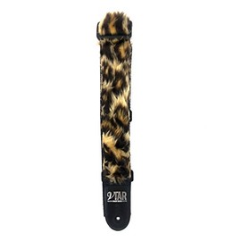 Vtar UK-made Leopard Faux Fur Adjustable Length Guitar Strap