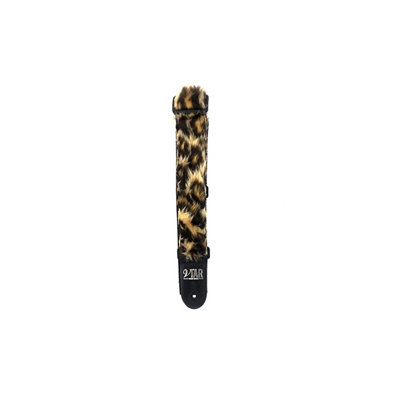 Vtar UK-made Leopard Faux Fur Adjustable Length Guitar Strap