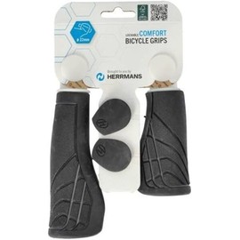 Herrmans Unisex Line Handlebar Grips, Black, 125/90 mm