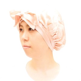 Basicquench (100% Silk) BASIQUENTI Nightcap Silk Ribbon Cap, Women's Free, Pink
