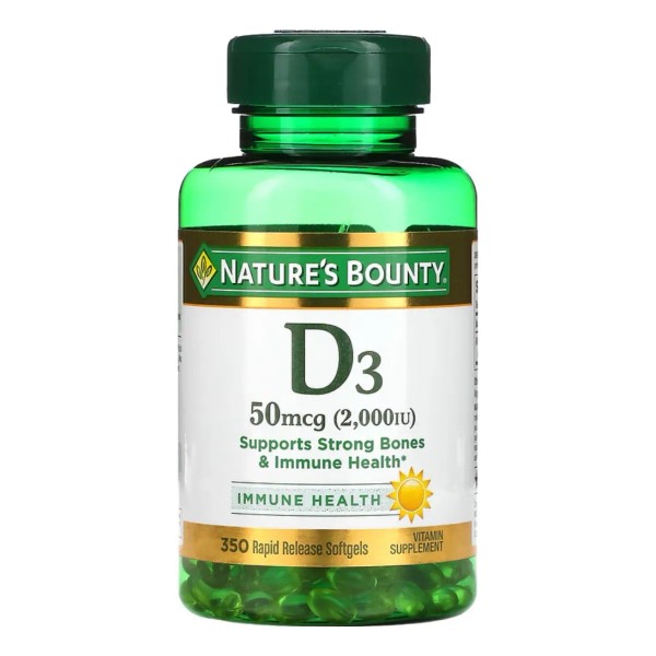 Nature's Bounty Vitamina D3 2000 UI 50 mcg 350 cápsulas