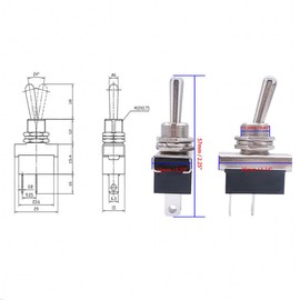 JZK 2pcs 25A 12V Toggle Switch 2 pin ON Off, KN3D-101 Metal Toggle Switch 12V, 2 positon SPST Toggle Switch On/Off with Waterproof Cap